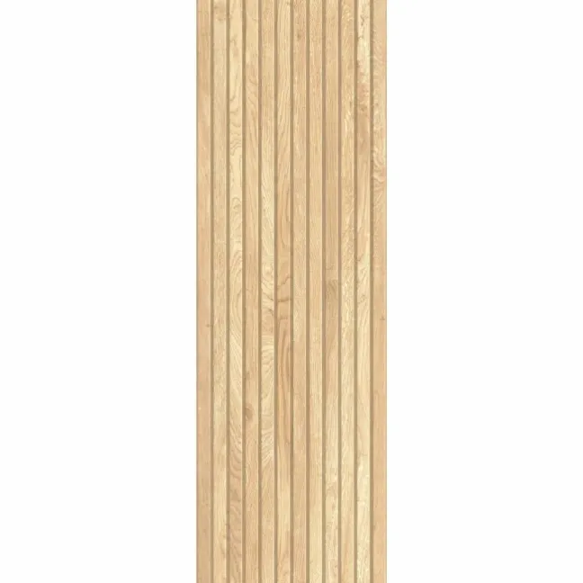 Bandwood Light Oak Slatted Wood Effect Matt Ceramic Wall Tile