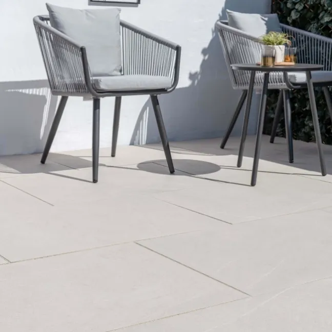 Bellevue Ivory Stone Effect Large Outdoor Porcelain Slab Tile