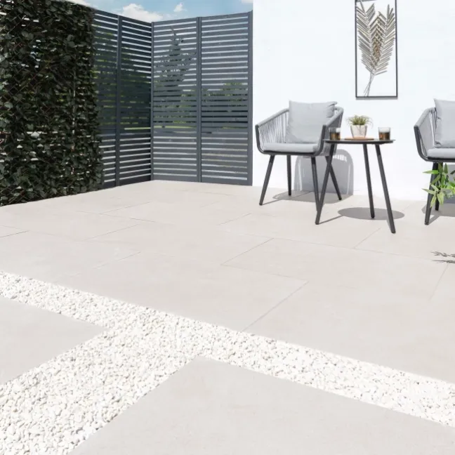 Bellevue Ivory Stone Effect Large Outdoor Porcelain Slab Tile