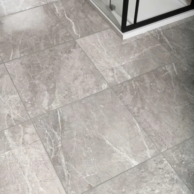 Bernini Grey Gloss Marble Effect Floor Tile