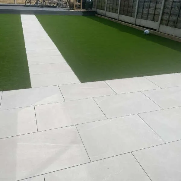 Bellevue Ivory Stone Effect Large Outdoor Porcelain Slab Tile