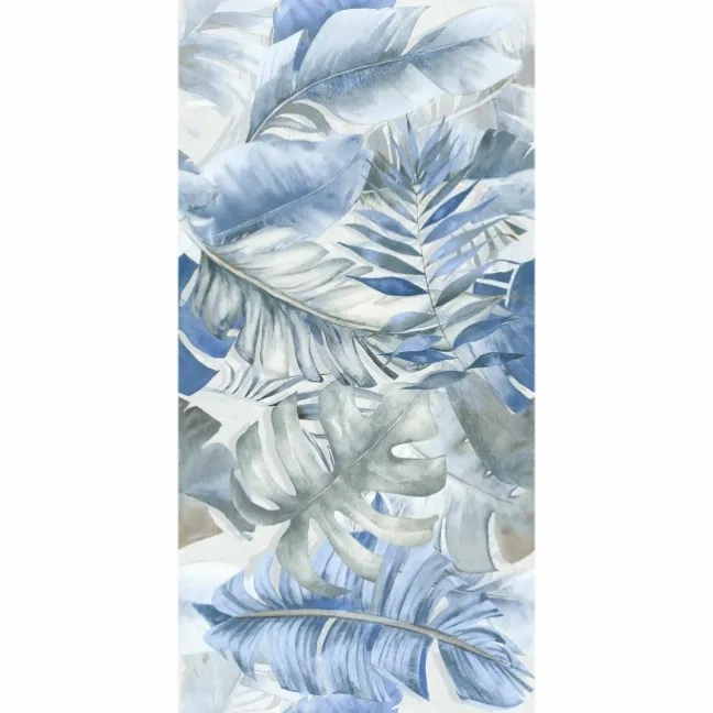 Lifefull Blue Floral Decor Matt Porcelain Wall Tile