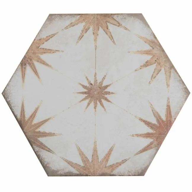 Lylia Terracotta Decor Hexagon Matt Wall and Floor Tile