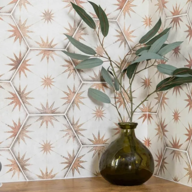 Lylia Terracotta Decor Hexagon Matt Wall and Floor Tile