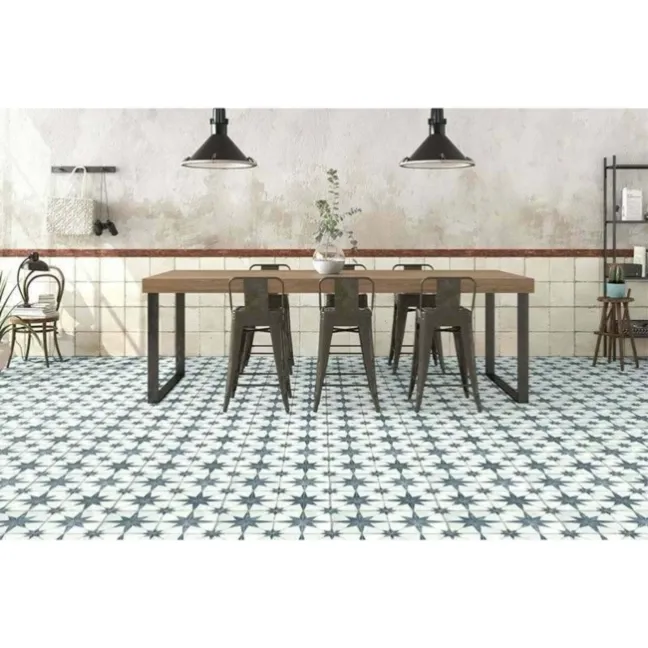 Metropolis Star Indigo Wall and Floor Tiles 