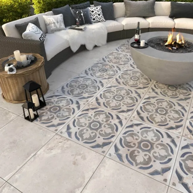 Mischen Light Grey Concrete Effect Matt Porcelain Outdoor Slab Tile