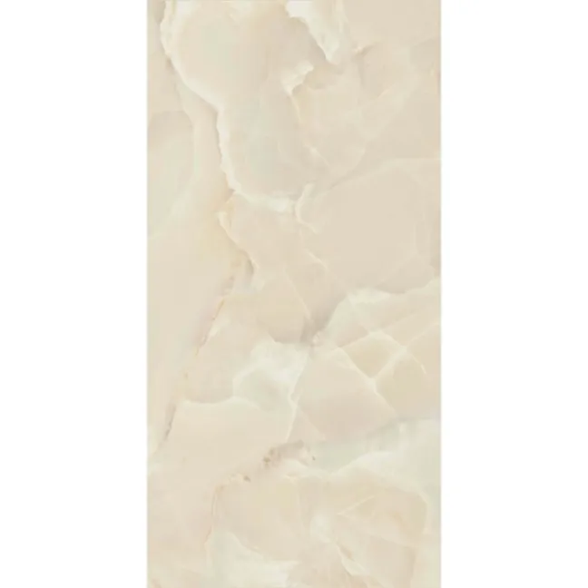 Onyx Marble Effect Cream Polished Porcelain Wall and Floor Tile