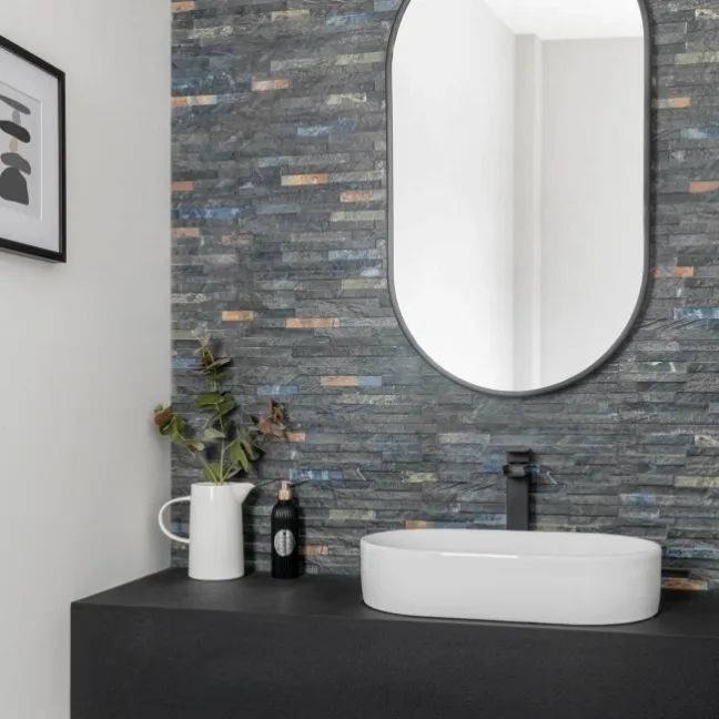 Rio Black Split Face Effect Italian Porcelain Wall Tile