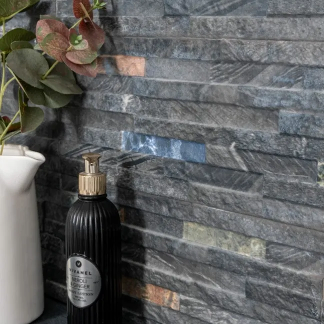 Rio Black Split Face Effect Italian Porcelain Wall Tile