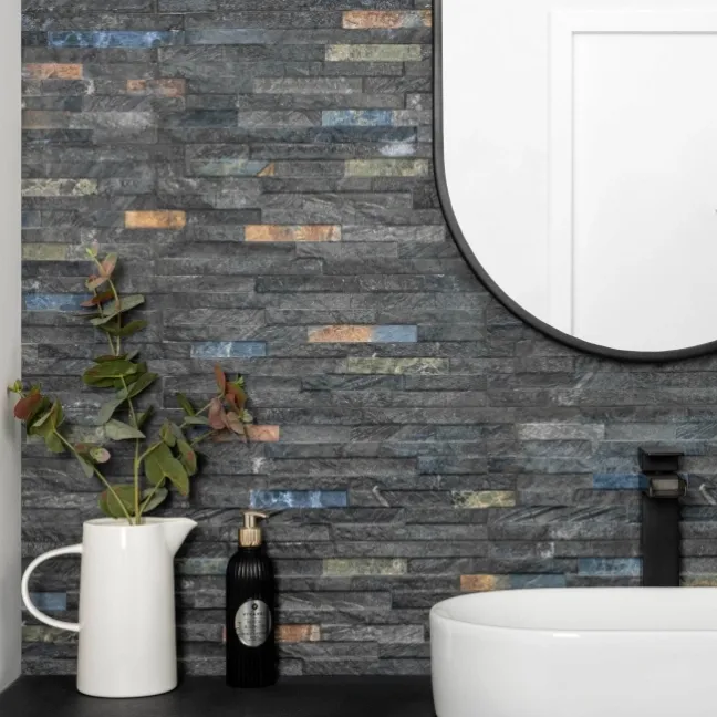 Rio Black Split Face Effect Italian Porcelain Wall Tile