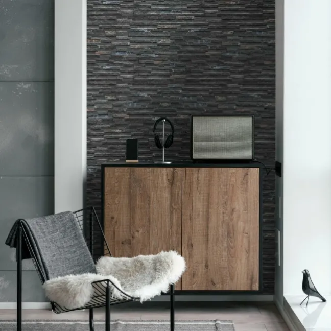 Rio Black Split Face Effect Italian Porcelain Wall Tile