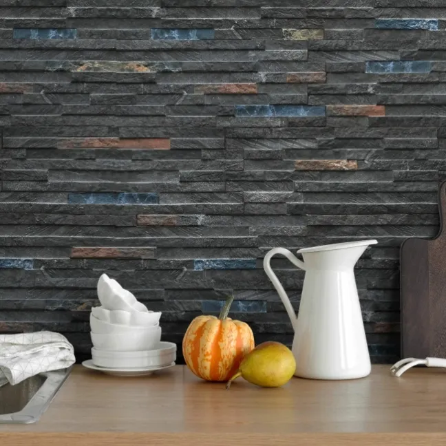Rio Black Split Face Effect Italian Porcelain Wall Tile
