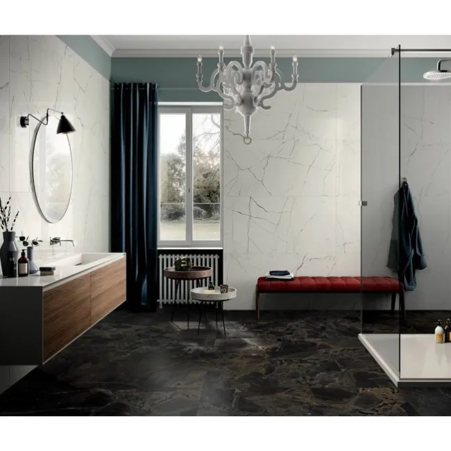 The Room White Italian Polished Porcelain Wall and Floor Tiles