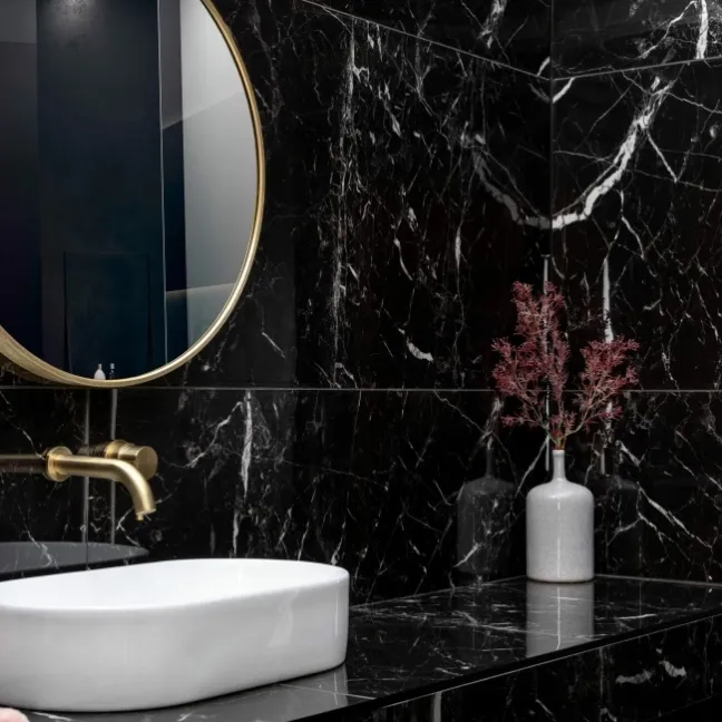 Sky Black Marble Effect Polished Porcelain Wall and Floor Tile