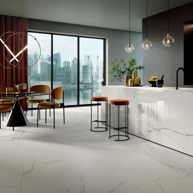 The Room White Italian Polished Porcelain Wall and Floor Tiles