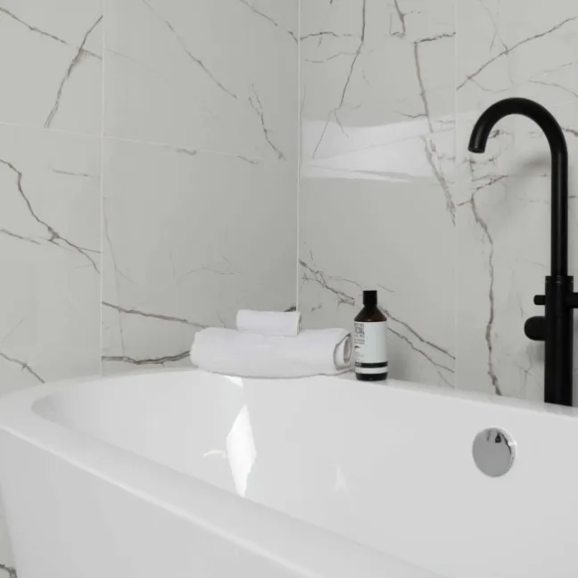 The Room White Italian Polished Porcelain Wall and Floor Tiles
