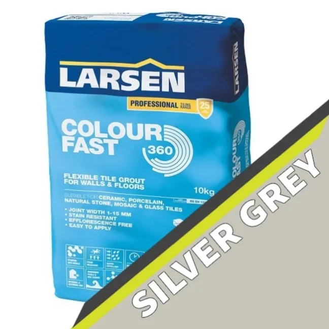 Colourfast 360 Flexible Silver Grey Grout - 10kg
