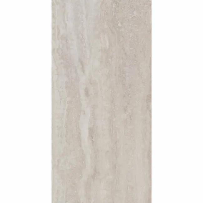 Travertino Light Grey Stone Effect Matt Porcelain Wall & Floor Tile