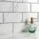 Subway Bevelled White Marble Effect Gloss Ceramic Wall Tiles
