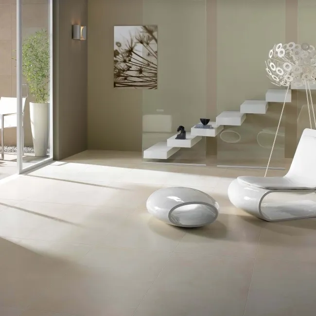 Concrete White Polished Floor Tiles