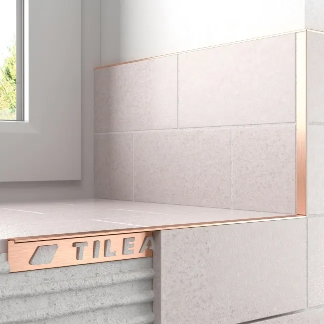 12mm Rose Gold Square Edge Metal Trim