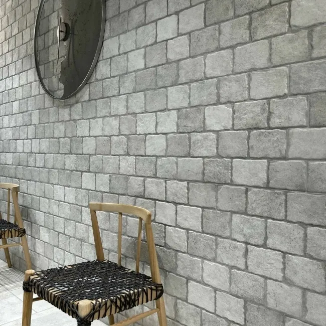 Bologna White Cobblestone Effect Matt Porcelain Wall Tile
