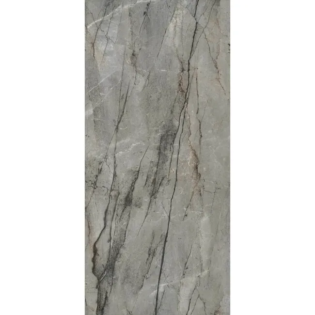 Breccia Adige Grey Polished Marble Effect Porcelain Wall and Floor Tile
