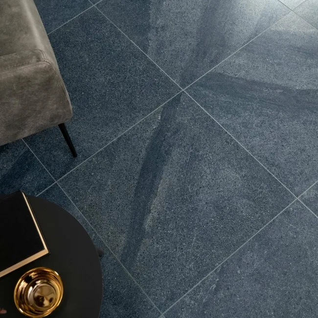 Galaxy Denim Blue Stone Effect Semi Polished Porcelain Tile 