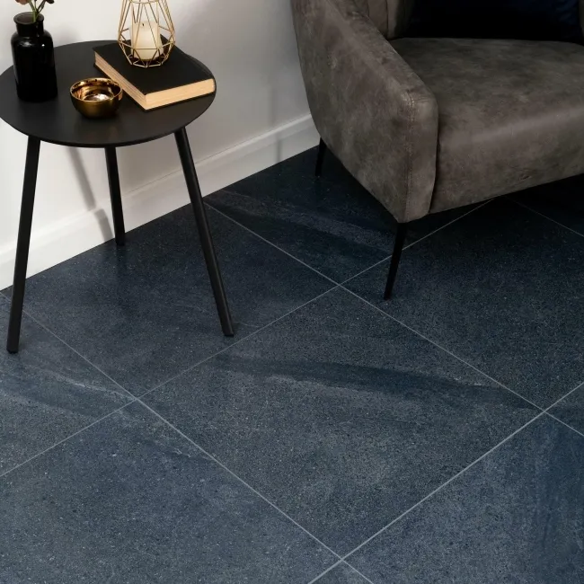 Galaxy Denim Blue Stone Effect Semi Polished Porcelain Tile 