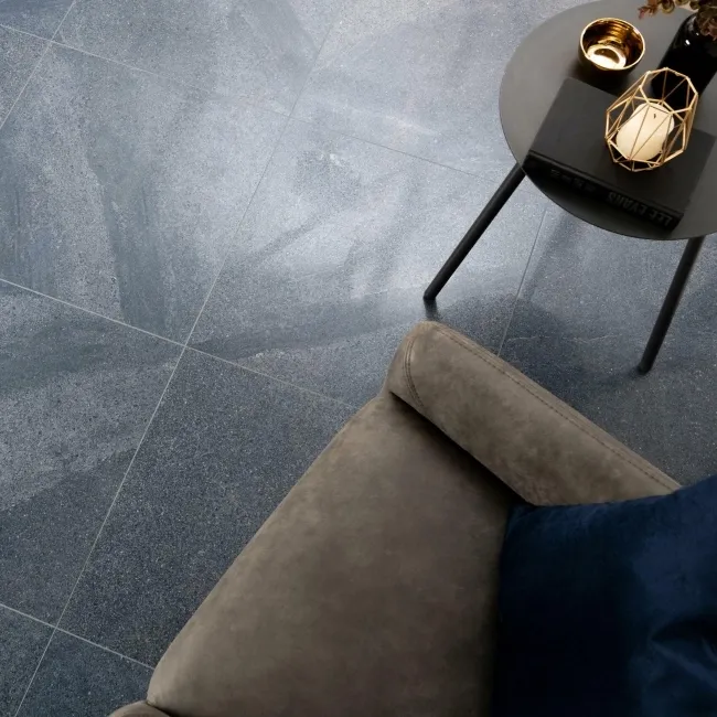 Galaxy Denim Blue Stone Effect Semi Polished Porcelain Tile 