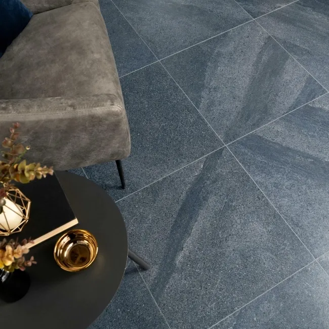 Galaxy Denim Blue Stone Effect Semi Polished Porcelain Tile 