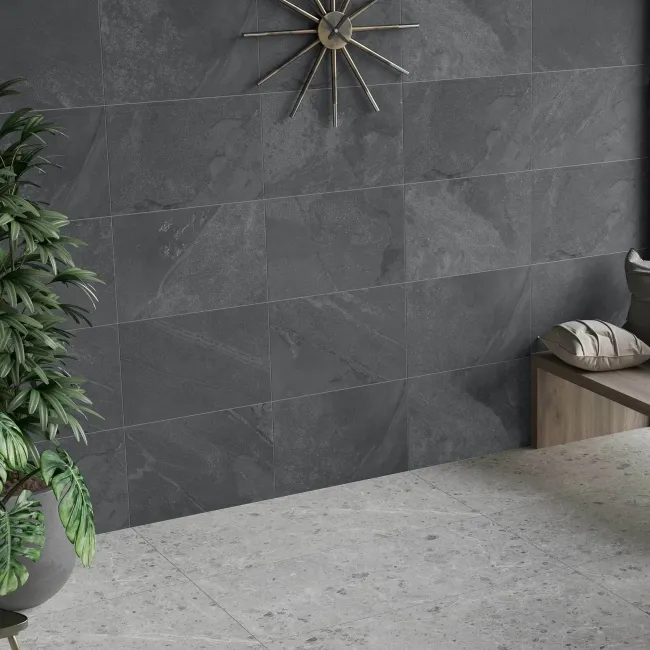 Kayrak Anthracite Slate Effect Matt Porcelain Wall and Floor Tile
