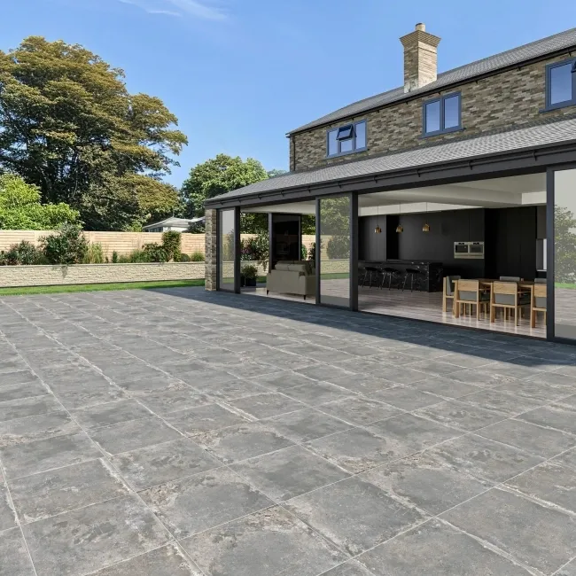 Mischen Dark Grey Concrete Effect Matt Porcelain Outdoor Slab Tile