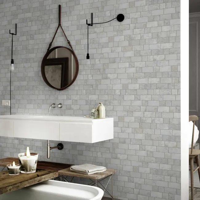 Roma White Travertine Effect Italian Porcelain Wall Tile