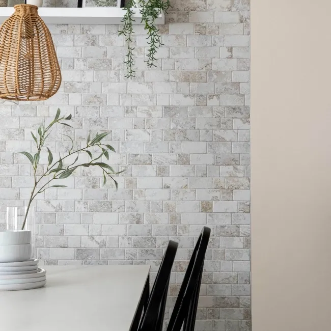Roma White Travertine Effect Italian Porcelain Wall Tile