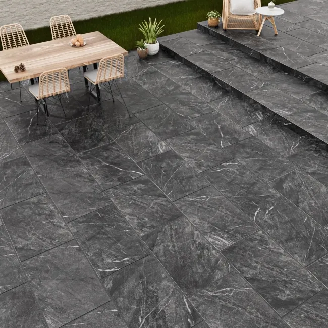 Total Stone Graphite Stone Effect Matt Porcelain Outdoor Slab  