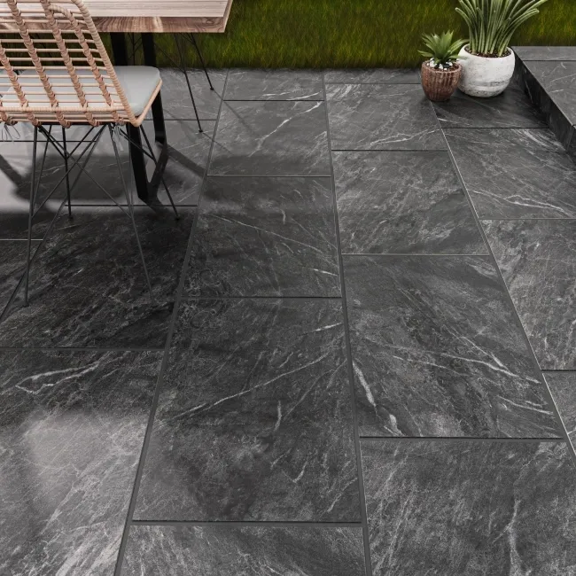 Total Stone Graphite Stone Effect Matt Porcelain Outdoor Slab  