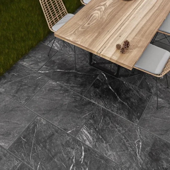Total Stone Graphite Stone Effect Matt Porcelain Outdoor Slab  