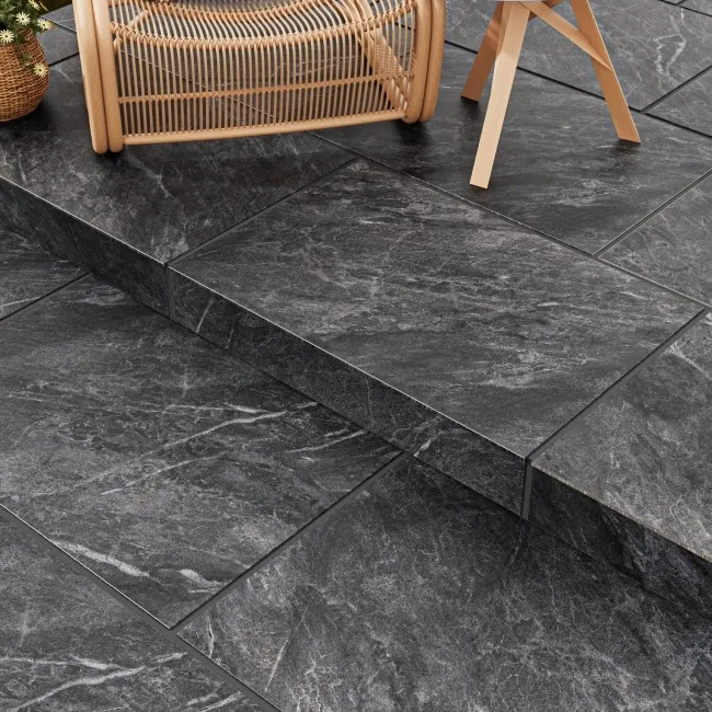 Total Stone Graphite Stone Effect Matt Porcelain Outdoor Slab  