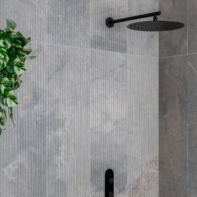 Tuscan Greige Embossed Decor Stone Effect Matt Ceramic Wall Tile