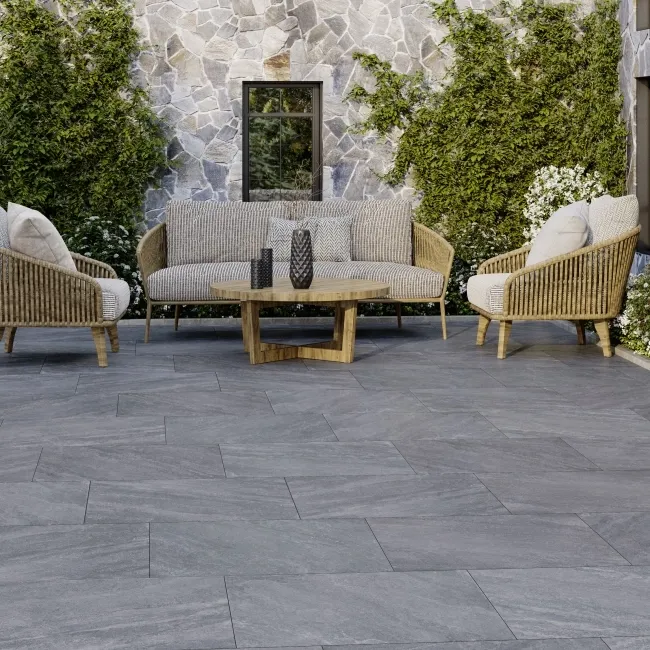Vesuvio Graphite Stone Effect Matt Porcelain Outdoor Slab