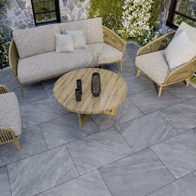 Vesuvio Graphite Stone Effect Matt Porcelain Outdoor Slab