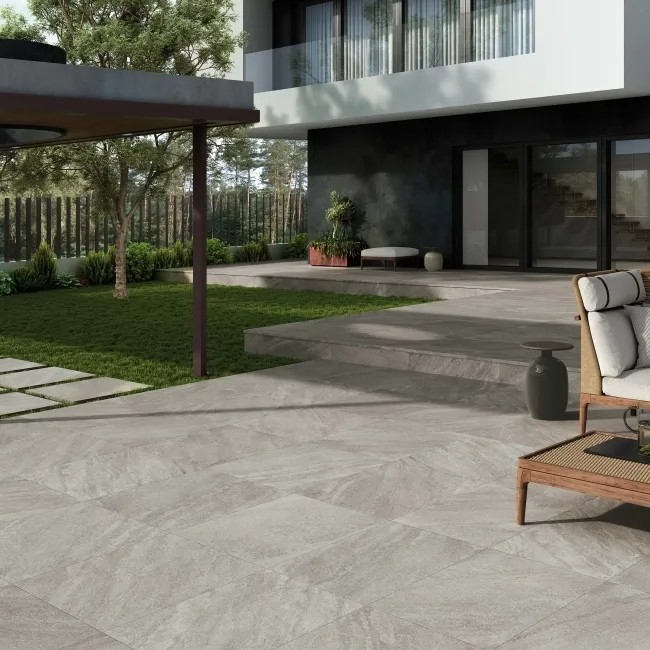 Vesuvio Grey Stone Effect Matt Porcelain Outdoor Slab