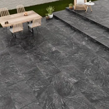 Total Stone Graphite Stone Effect Matt Porcelain Outdoor Slab  