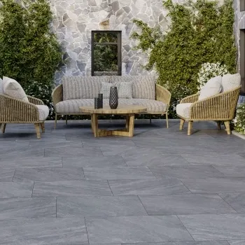 Vesuvio Graphite Stone Effect Matt Porcelain Outdoor Slab