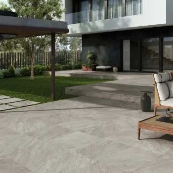 Vesuvio Grey Stone Effect Matt Porcelain Outdoor Slab