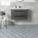 Mr Jones Azure Blue Pattern Matt Porcelain Wall and Floor Tile