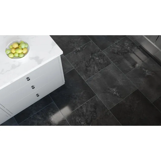 Muse Dark Grey Italian Polished Porcelain Floor Tiles