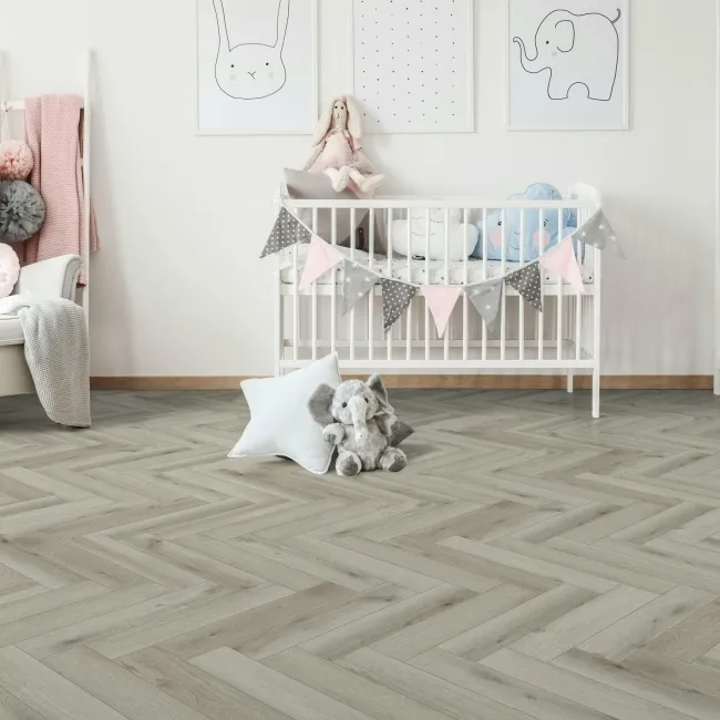 Chason Rock Grey Herringbone Luxury Click Vinyl Flooring 5mm