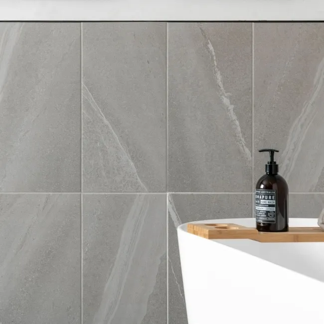 Allegro Grey Stone Effect Matt Porcelain Wall and Floor Tile